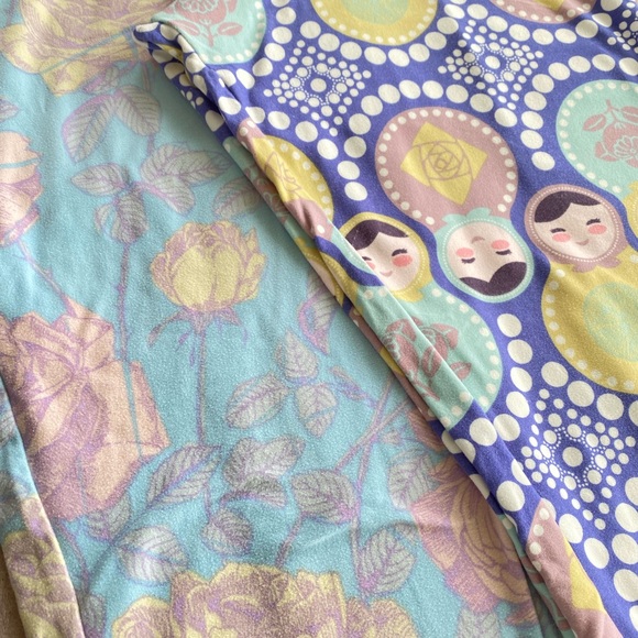 Pastel TC Leggings Lot Pastel Rose Nesting Doll print - Picture 3 of 3